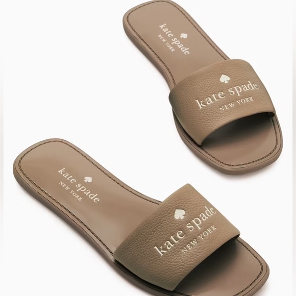 Kate Spade Peyton Slide Sandals Warm Beige - Picture 2 of 5